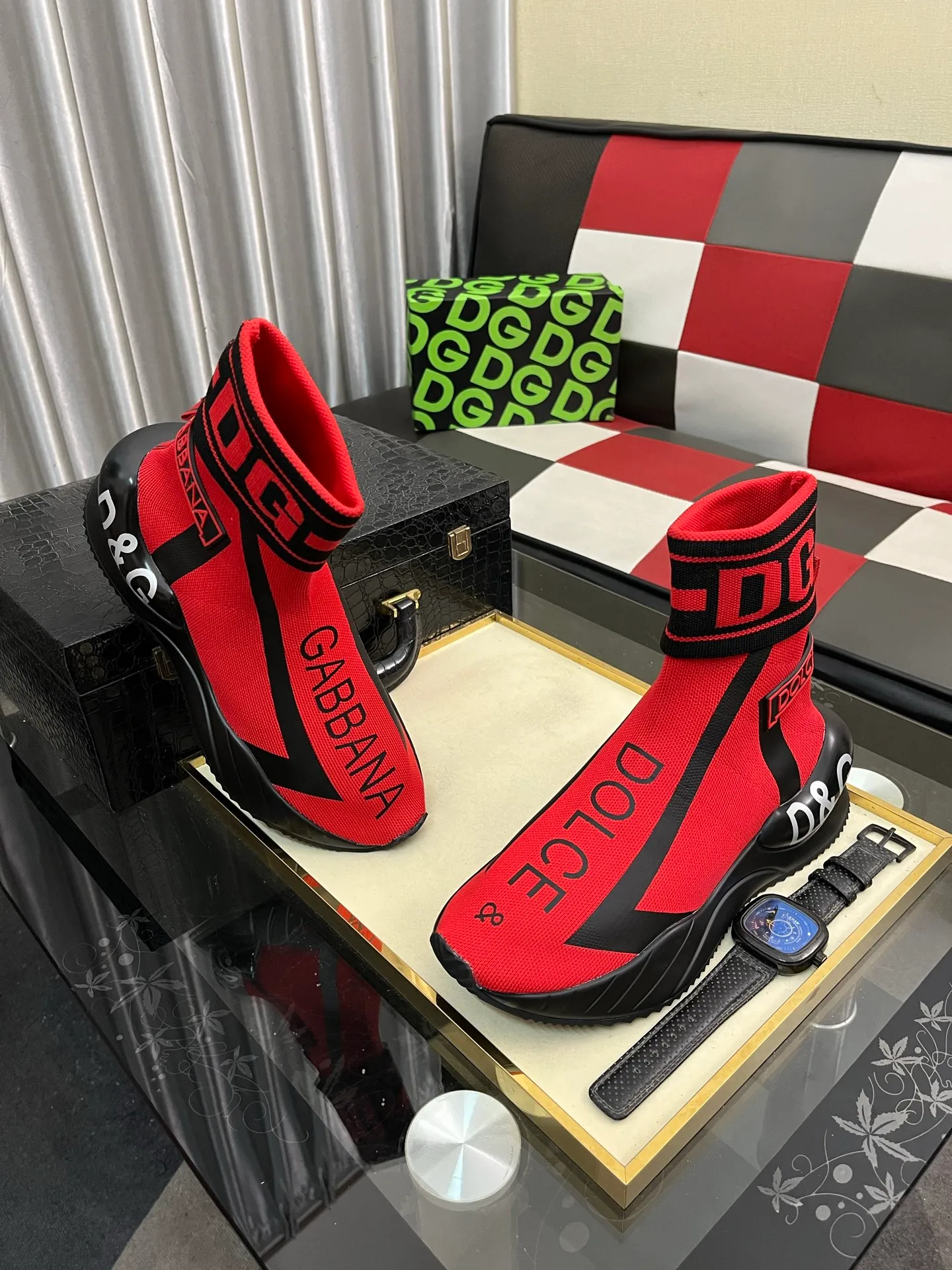 Men's men's shoes💰440⌚️⌚️【DG～】men's casual shoes 2022z cabinet simultaneous sale 🔶🔷🔜The upper is made of cowhide spliced fabric ➕Mesh lining, which is comfortable and breathable. The sole is: the original comfortable and wear-resistant outsole, ⚠️The real thing📱Photographed🎬The real thing is better📢📢📢Size: 35-46